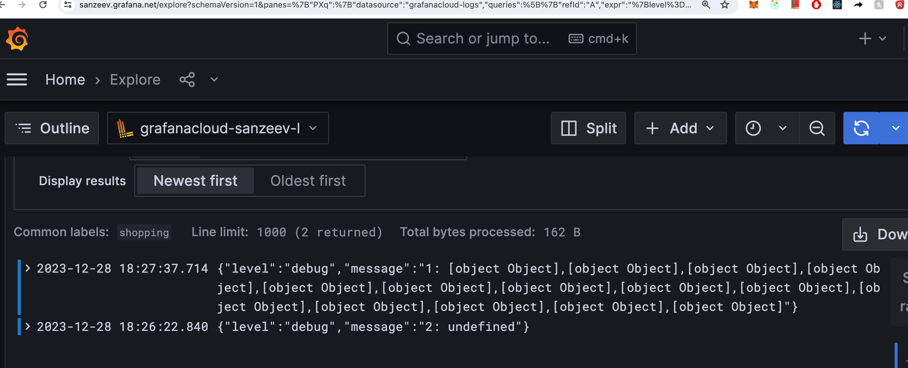 logging code and debugging